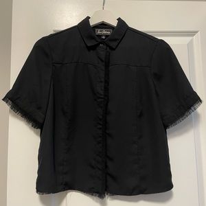Sam Edelman Sheer Fringe Blouse